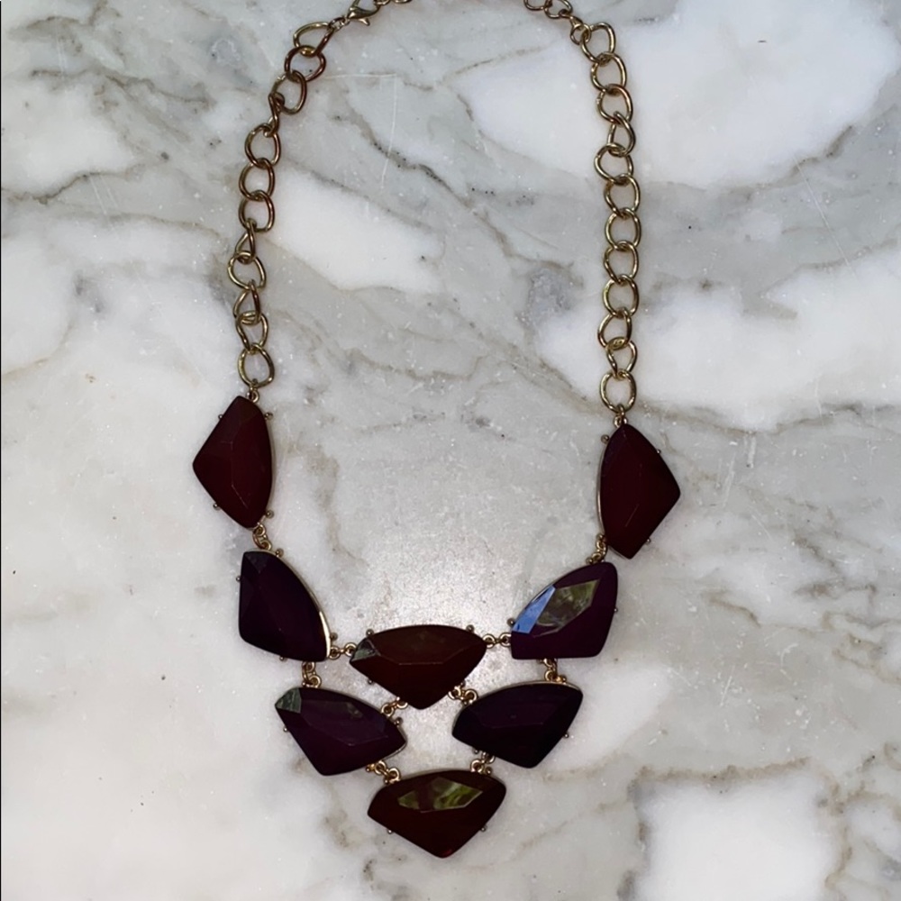 Purple stone statement necklace